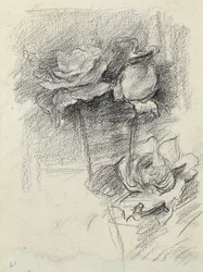 Naturaleza muerta de rosas en un jarrón, c.1890