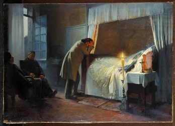 El lecho de muerte de Madame Bovary (pintura sobre lienzo)