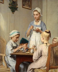 Niños en el desayuno, 1879