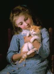 Niña con gato