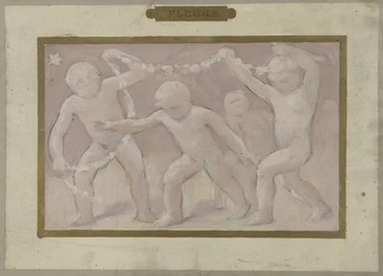 Boceto para la Salle des Fêtes del Hôtel de Ville de París: Fleurs, entre 1889 y 1895 (óleo sobre papel)