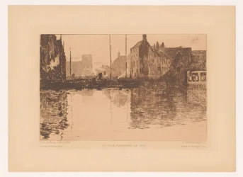 Escena portuaria en Flandes
En ville Flamande, le soir (título en el objeto)