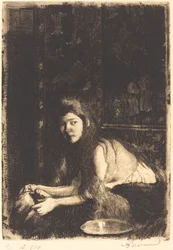 Mujer con un jarrón