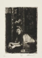 Mujer con un jarrón