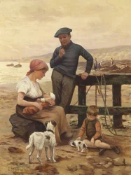 Un pescador y su familia