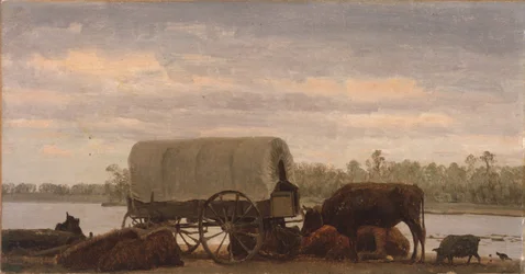 Nooning on the Platte, c.1859 (óleo sobre papel montado en lienzo)