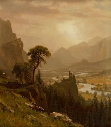 Puesta de sol en la montaña