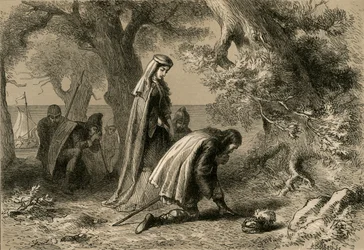 Thorfin y Gudrida en la orilla de Vineland, 1877
