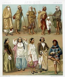 Ilustración en "Le costume historique" por Racinet