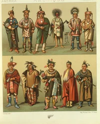Ilustración de Indios Norteamericanos de Kansas y Nebraska, EE.UU.