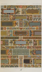 Siglo XVI, lámina 71 de Ornamento Policromado: Cien Láminas en Oro, Plata y Colores, 1873