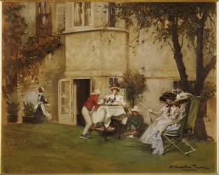 Té en el jardín