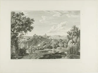 Vista de la muralla serpenteante de Villa Borghese