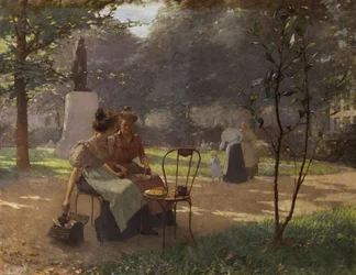 Dos chicas jóvenes en el parque