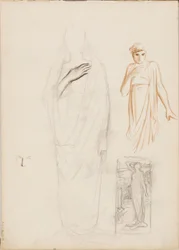 Aino Ackté como Alcestis, boceto