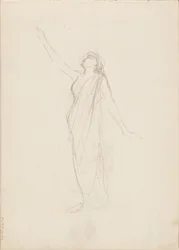 Aino Ackté como Alcestis, boceto