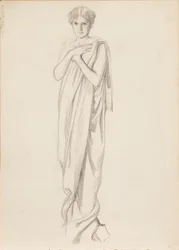 Aino Ackté como Alcestis, boceto