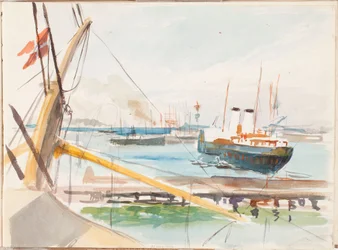 Del puerto de Copenhague, boceto