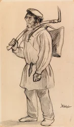 «Haymaker» de Häme, boceto para «At the Gate»