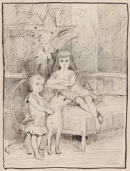 Estudio de retrato para Miguel y Xenia, hijos del zar Alejandro III