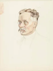 Estudio de retrato del profesor J. W. Runeberg, rostro