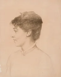 Retrato de la esposa del artista, Ellan Edelfelt, de perfil