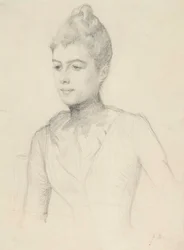 Estudio para el retrato de Elisabeth Marti, de soltera Grosjean; busto de mujer