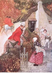 Cuando vio a Sir John le hizo una reverencia muy baja, de The Water Babies pub.by Humphrey Milford Oxford University Press, c.1930 (litografía en color)