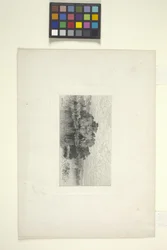 Paisaje con lago (tinta)