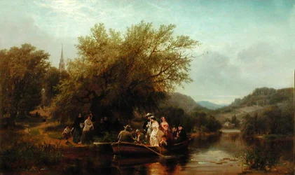 El día de la vida, o tres veces a través del río: mediodía, la fiesta de bodas, c.1865