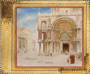 Pedro y Juan en la Puerta del Templo,San Marcos, Venecia, c.1872 (acuarela)