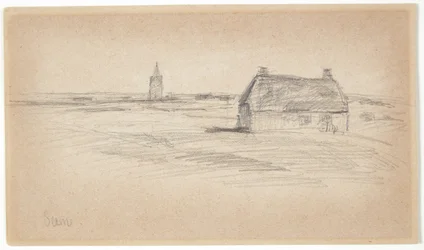 Casa de campo y torre de la iglesia