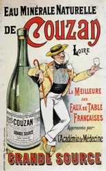 Publicidad para el agua mineral de Couzan - por Albert Guillaume (1873-1942), c.1895