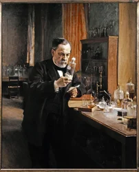 Louis Pasteur en su laboratorio
