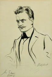 Retrato del compositor Jean Sibelius, pequeño medio cuerpo