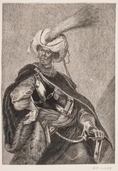 Un africano negro con armadura