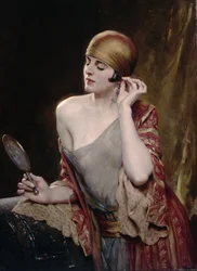 Mirando en el espejo (óleo sobre lienzo)