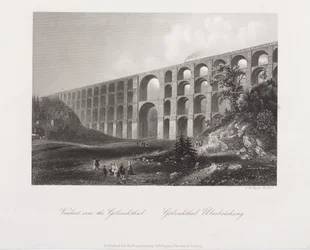 Viaducto sobre el Golzschthal, Sajonia, c.1840