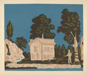 Papel pintado para cubrir cajas, c. 1937