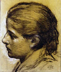 Estudio de la Cabeza de una Chica, c.1870