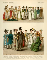 Trajes franceses y alemanes 1804-1830