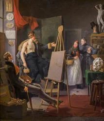 Una chica de Amager vendiendo fruta en un estudio artístico