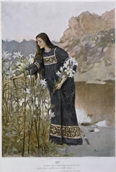 Una mujer sopla iris - por Lynch, principios del siglo XX