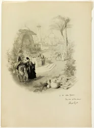 Estudio para ilustración de Aline, Reina de Golconda