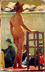 Desnudo en pedestal