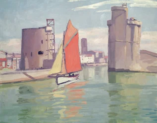 La Rochelle, las dos torres del puerto viejo vistas desde el puerto exterior