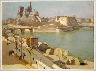 El Sena y el ábside de Notre-Dame - París, catedral de Notre-Dame, Isla de la Cité, río Sena