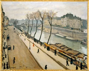 La Seine vu du quai des Grands Augustins - El río Sena ... (pintura sobre lienzo)