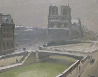 Notre Dame en la nieve, después de 1912 (óleo sobre lienzo)