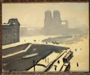 París en invierno (El puente Saint-Michel)